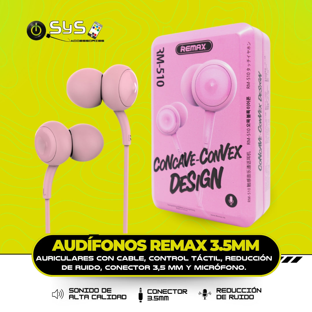 AUDÍFONOS REMAX 3.5MM