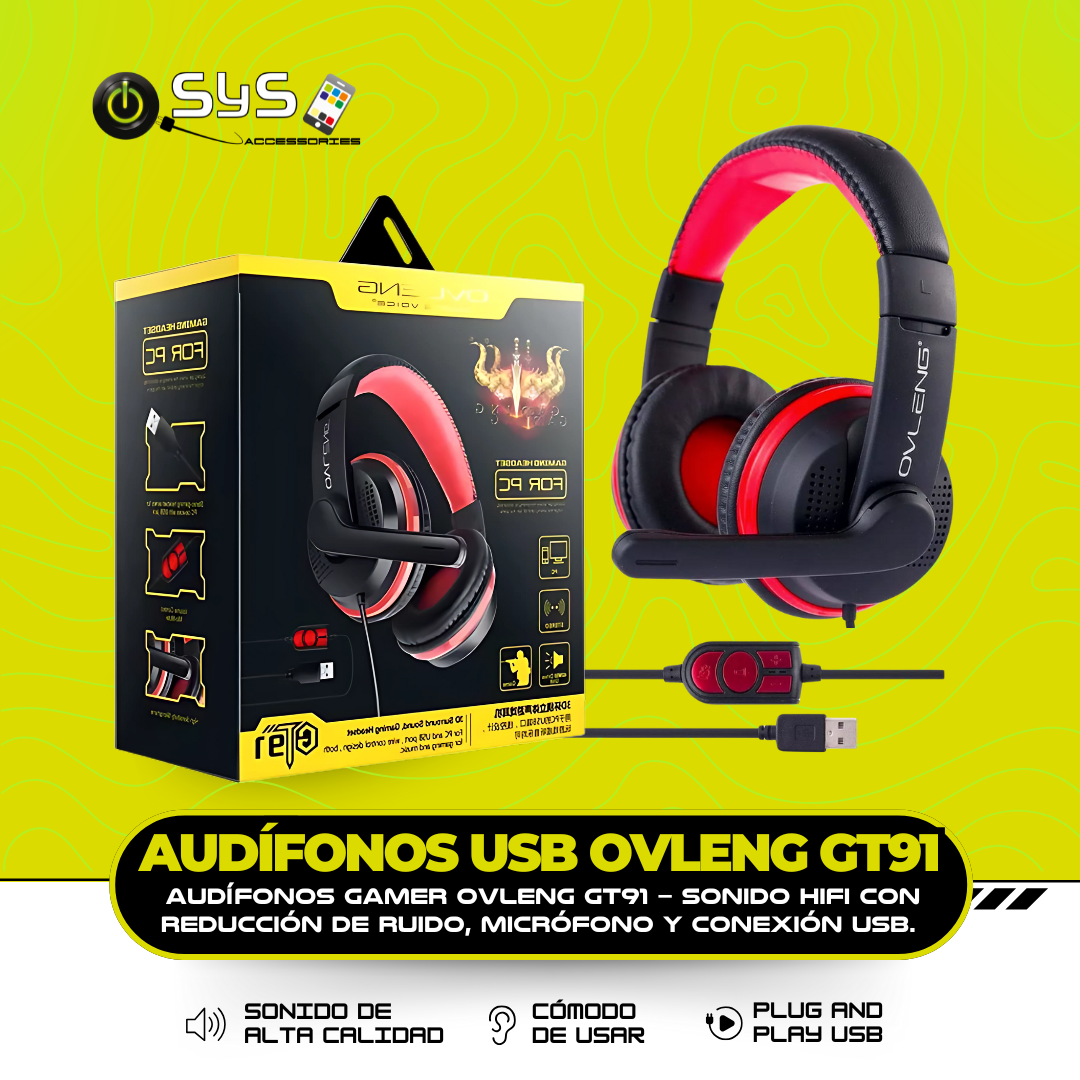 AUDíFONOS GAMER USB OVLENG Gt91
