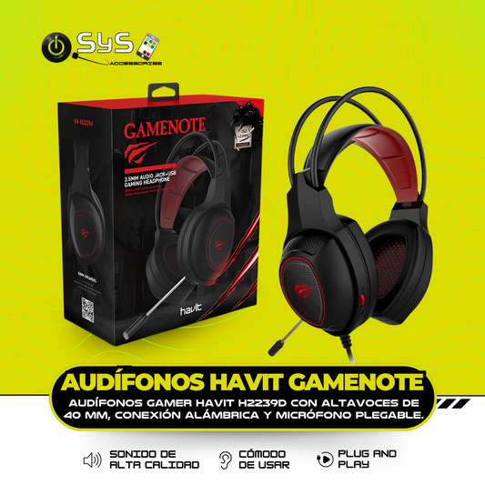 AUDíFONOS Gamer Havit H2239D