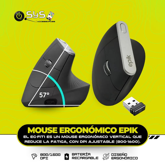 MOUSE ERGONÓMICO EPIK EG-FIT1