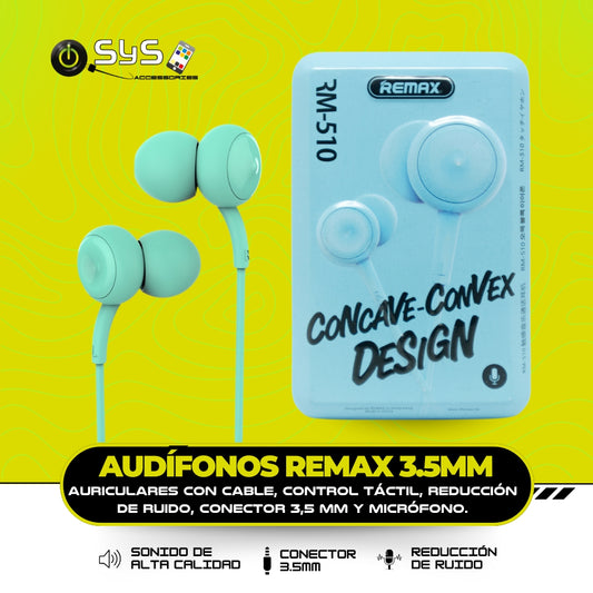 AUDÍFONOS REMAX 3.5MM