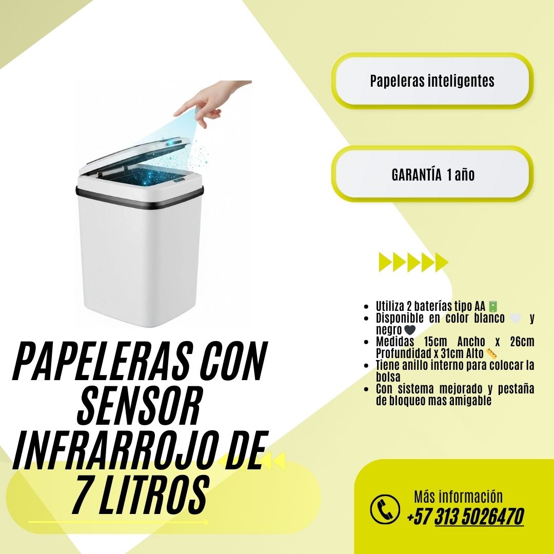 Basurero Inteligente con Sensor Automático 7 L