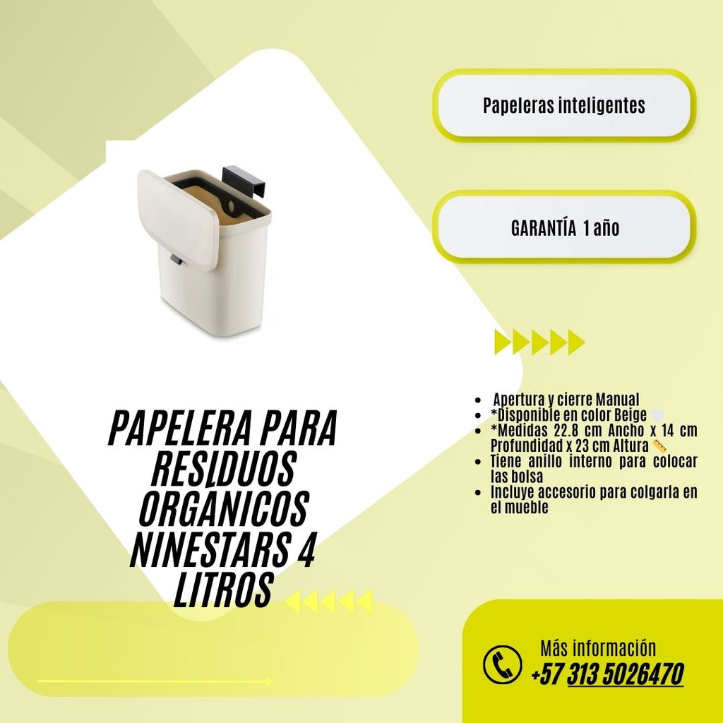 Basurero Inteligente con Sensor Automático 4 L