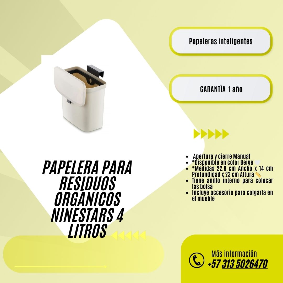 Basurero Inteligente con Sensor Automático 4 L