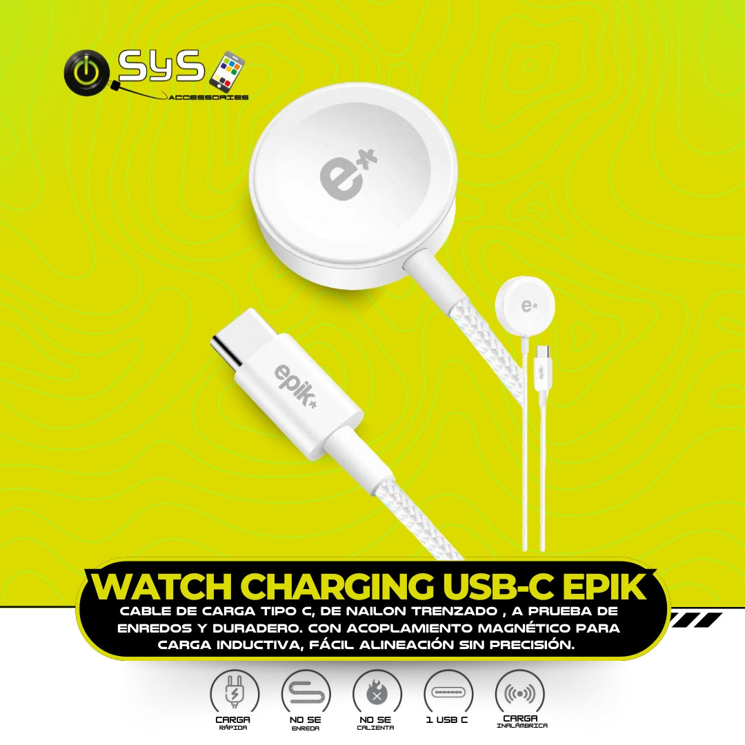 Cargador Smartwatch USB-C Epik