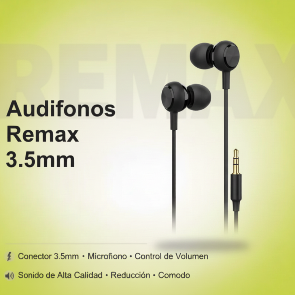 Banner Audífonos Remax 3.5mm