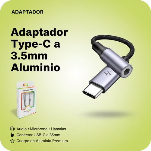Adaptador Type-C a 3.5mm Aluminio - Portada