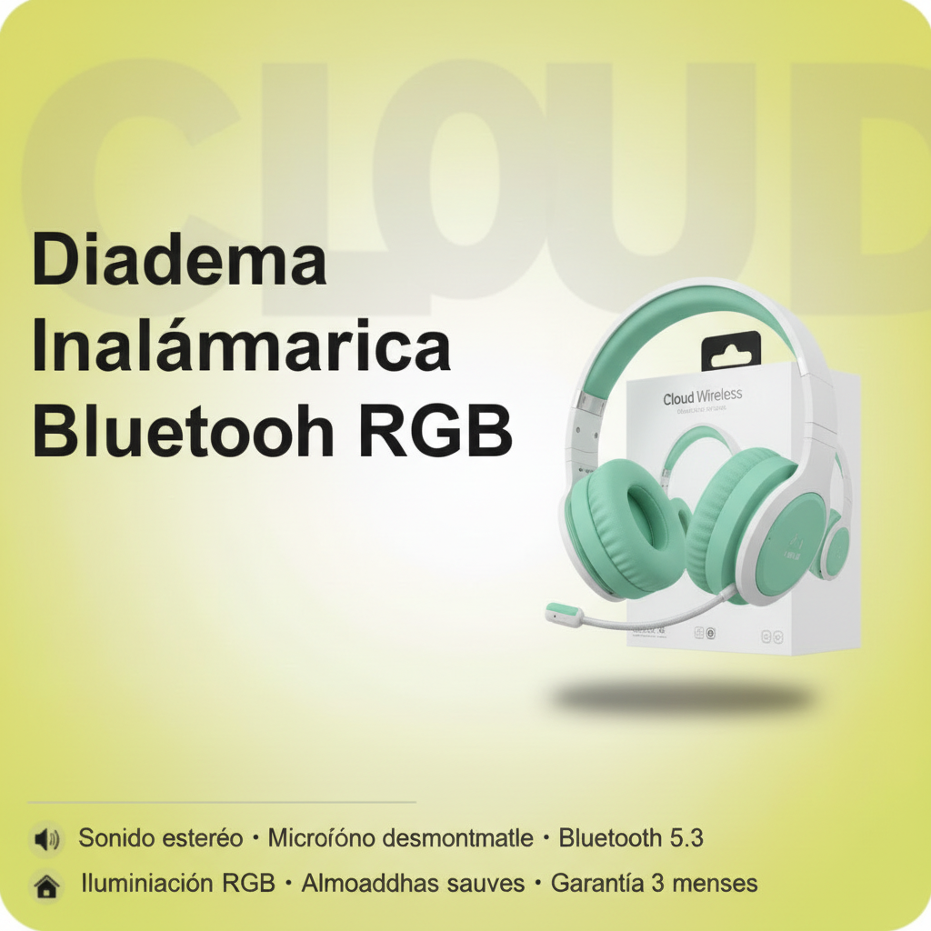 Diadema Inalámbrica Bluetooth con Micrófono RGB
