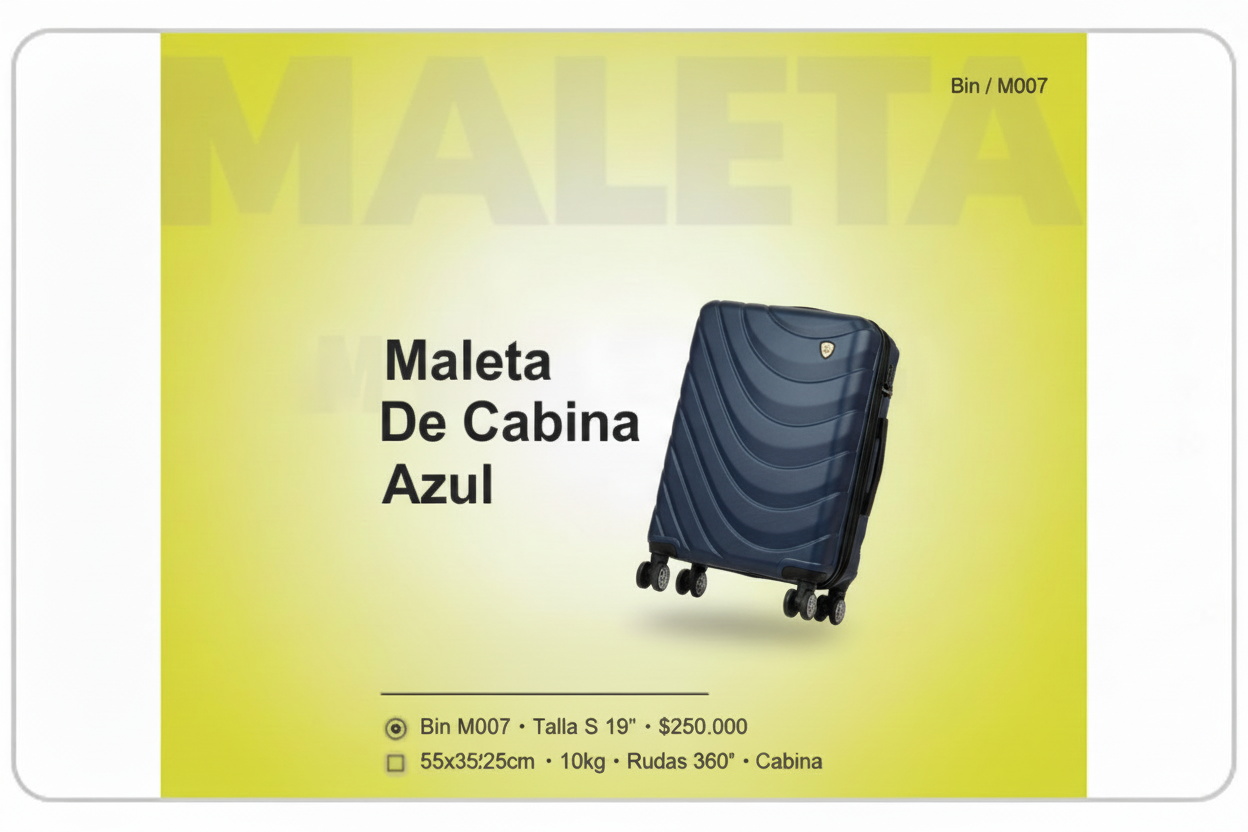 Maleta De Cabina Bin M007 Azul 19" Talla S