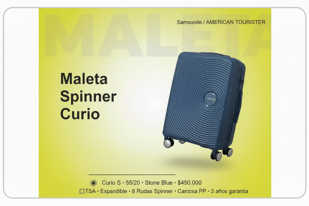 Maleta Spinner 55/20 TSA Curio Stone Blue