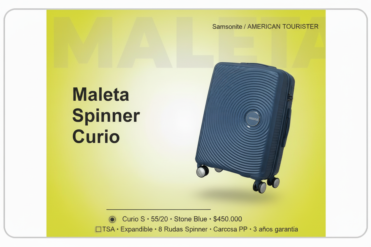 Maleta Spinner 55/20 TSA Curio Stone Blue